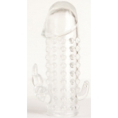 Гелевая прозрачная насадка с 2 отростками - 13 см. - Toyfa Basic - в Волгодонске купить с доставкой