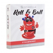 Стимулирующий презерватив-насадка Roll   Ball Strawberry - Sitabella - купить с доставкой в Волгодонске