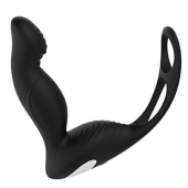 Черный вибромассажер простаты P-PLEASER W ERECTION ENHANCE - Dream Toys - в Волгодонске купить с доставкой