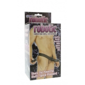 Мужской фаллопротез с вибрацией ROBOTIC MALE STRAP-ON BLACK - 17 см. - Seven Creations - купить с доставкой в Волгодонске
