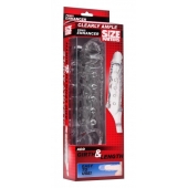 Прозразная закрытая насадка на пенис с поддержкой мошонки Clearly Ample Penis Enhancer - 22 см. - XR Brands - в Волгодонске купить с доставкой