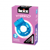 Голубое эрекционное виброкольцо Luxe VIBRO  Кошмар русалки  + презерватив - Luxe - в Волгодонске купить с доставкой