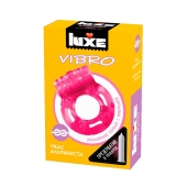 Розовое эрекционное виброкольцо Luxe VIBRO  Ужас Альпиниста  + презерватив - Luxe - в Волгодонске купить с доставкой
