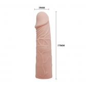 Закрытая телесная насадка-фаллос - 17 см. - Sex Expert - в Волгодонске купить с доставкой