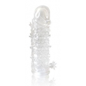 Закрытая прозрачная рельефная насадка Crystal sleeve - 13 см. - Erowoman-Eroman - в Волгодонске купить с доставкой