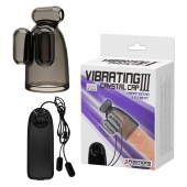 Дымчатая насадка-мастурбатор с вибрацией Vibrating Crystal Cap III - Baile - в Волгодонске купить с доставкой