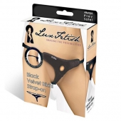 Черные плюшевые трусики для страпона - Lux Fetish - купить с доставкой в Волгодонске