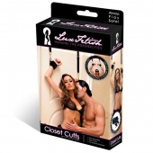 Черные фиксаторы с креплением к двери - Lux Fetish - купить с доставкой в Волгодонске