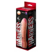 Телесная изогнутая насадка на Harness с коннектором BLACK LINE - 17 см. - LOVETOY (А-Полимер) - купить с доставкой в Волгодонске