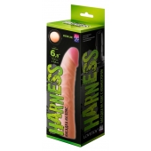 Телесная изогнутая насадка на Harness с коннектором GREEN LINE - 18 см. - LOVETOY (А-Полимер) - купить с доставкой в Волгодонске