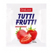 Пробник гель-смазки Tutti-frutti с земляничным вкусом - 4 гр. - Биоритм - купить с доставкой в Волгодонске