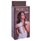 Коричневые кожаные наручники Maya - Rebelts - купить с доставкой в Волгодонске