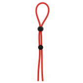 Красное лассо на пенис с двумя бусинами STRETCHY LASSO CAGE - Dream Toys - в Волгодонске купить с доставкой