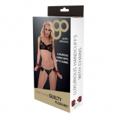 Красно-чёрные наручники на металлической цепочке - Blush Novelties - купить с доставкой в Волгодонске