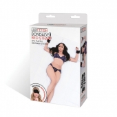 Чёрные манжеты для фиксации на кровати Bondage Bed Strap - Lux Fetish - купить с доставкой в Волгодонске