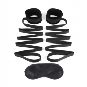Чёрные манжеты для фиксации на кровати Bondage Bed Strap - Lux Fetish - купить с доставкой в Волгодонске