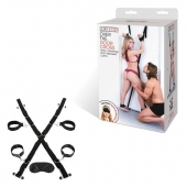 Чёрный набор для фиксации у двери - Lux Fetish - купить с доставкой в Волгодонске