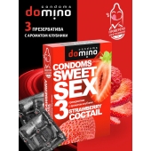 Презервативы для орального секса DOMINO Sweet Sex с ароматом клубничного коктейля  - 3 шт. - Domino - купить с доставкой в Волгодонске