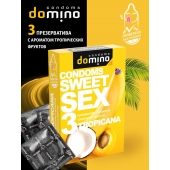 Презервативы для орального секса DOMINO Sweet Sex с ароматом тропических фруктов - 3 шт. - Domino - купить с доставкой в Волгодонске