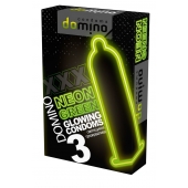 Презервативы DOMINO Neon Green со светящимся в темноте кончиком - 3 шт. - Domino - купить с доставкой в Волгодонске