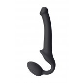 Черный безремневой страпон Silicone Bendable Strap-On S - Strap-on-me - купить с доставкой в Волгодонске