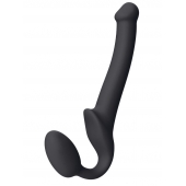 Черный безремневой страпон Silicone Bendable Strap-On S - Strap-on-me - купить с доставкой в Волгодонске
