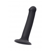 Черный фаллос на присоске Silicone Bendable Dildo M - 18 см. - Strap-on-me - купить с доставкой в Волгодонске
