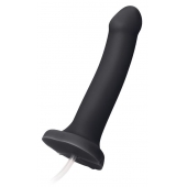 Черный фаллос с имитацией эякуляции Silicon Cum Dildo L - 19,6 см. - Strap-on-me - купить с доставкой в Волгодонске