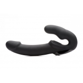 Черный безремневой страпон Urge Silicone Strap On с пультом ДУ - 24 см. - XR Brands - купить с доставкой в Волгодонске