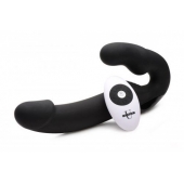 Черный безремневой страпон Urge Silicone Strap On с пультом ДУ - 24 см. - XR Brands - купить с доставкой в Волгодонске