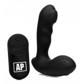 Черный стимулятор простаты Alpha-Pro 7X P-Milker Silicone Prostate Stimulator with Milking Bead - XR Brands - в Волгодонске купить с доставкой