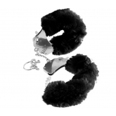 Металлические наручники Furry Love Cuffs с черным мехом - Pipedream - купить с доставкой в Волгодонске