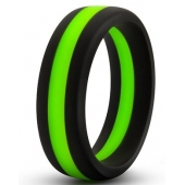 Черно-зеленое эрекционное кольцо Silicone Go Pro Cock Ring - Blush Novelties - в Волгодонске купить с доставкой