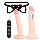 Регулируемые трусики с 2 насадками - 16 и 15 см. - Lux Fetish - купить с доставкой в Волгодонске
