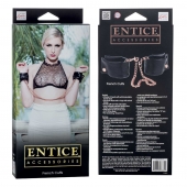 Черные мягкие наручники Entice French Cuffs с цепью - California Exotic Novelties - купить с доставкой в Волгодонске