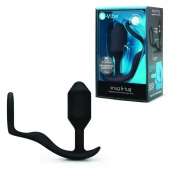 Черное эрекционное кольцо с анальным плагом Snug   Tug - b-Vibe - в Волгодонске купить с доставкой