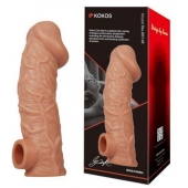 Телесная насадка на фаллос с отверстием для мошонки EXTREME SLEEVE - 17,6 см. - KOKOS - в Волгодонске купить с доставкой