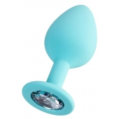 Мятная анальная втулка Brilliant с прозрачным кристаллом - 8 см. - ToyFa - купить с доставкой в Волгодонске