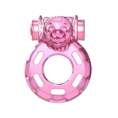 Розовое эрекционное кольцо с вибрацией Pink Bear - Baile - в Волгодонске купить с доставкой