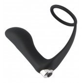 Черное эрекционное кольцо с анальной вибропробкой Vibrating Ring   Plug - Orion - в Волгодонске купить с доставкой