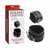 Черные оковы на ноги Obey Me Leather Ankle Cuffs - Chisa - купить с доставкой в Волгодонске