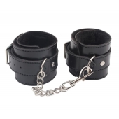 Черные оковы на ноги Obey Me Leather Ankle Cuffs - Chisa - купить с доставкой в Волгодонске