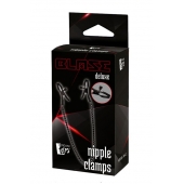 Черные зажимы на соски на цепочке BLAZE DELUXE NIPPLE CLAMPS - Dream Toys - купить с доставкой в Волгодонске