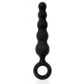 Черный анальный стимулятор-елочка с ограничительным колечком - 8,5 см. - Sex Expert