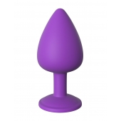 Фиолетовая анальная пробка со стразом Her Little Gem Large Plug - 9,5 см. - Pipedream - купить с доставкой в Волгодонске