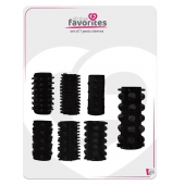 Набор из 7 черных насадок PENIS SLEEVES SET - Dream Toys - в Волгодонске купить с доставкой