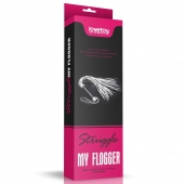Серебристая плетка Struggle My Flogger с черной ручкой - 45 см. - Lovetoy - купить с доставкой в Волгодонске