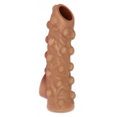 Телесная насадка с бугорками и открытой головкой Nude Sleeve L - 14 см. - KOKOS - в Волгодонске купить с доставкой
