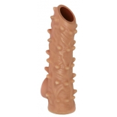Телесная насадка с шипами и открытой головкой Nude Sleeve M - 12 см. - KOKOS - в Волгодонске купить с доставкой