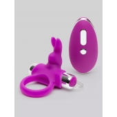 Лиловое виброкольцо с пультом ДУ Remote Control Cock Ring - Happy Rabbit - в Волгодонске купить с доставкой